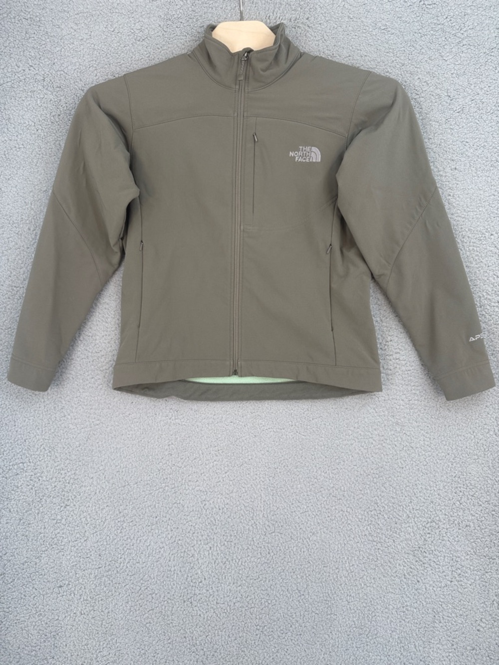 The North Face Apex womens medium bionic soft shell jacket Olive Full zip pocket